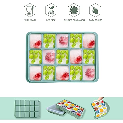 Eco-Friendly Ice Cube Trays Set of 2, hassle-free Release Essentials